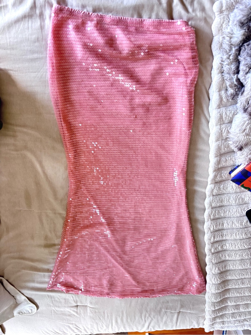 Missguided Pink Sequin Pencil Skirt
